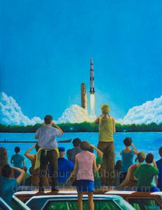 Apollo 11 : When Saturn V lifted off... - peinture à l'huile / oil painting - 50 x 65 cm - © All rights reserved by Laurent Dubois