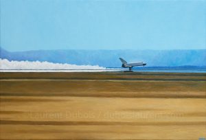 Discovery's landing - Space shuttle number 1 - peinture à l'huile / oil painting - 73 x 50 cm - © All rights reserved by Laurent Dubois